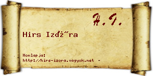 Hirs Izóra névjegykártya